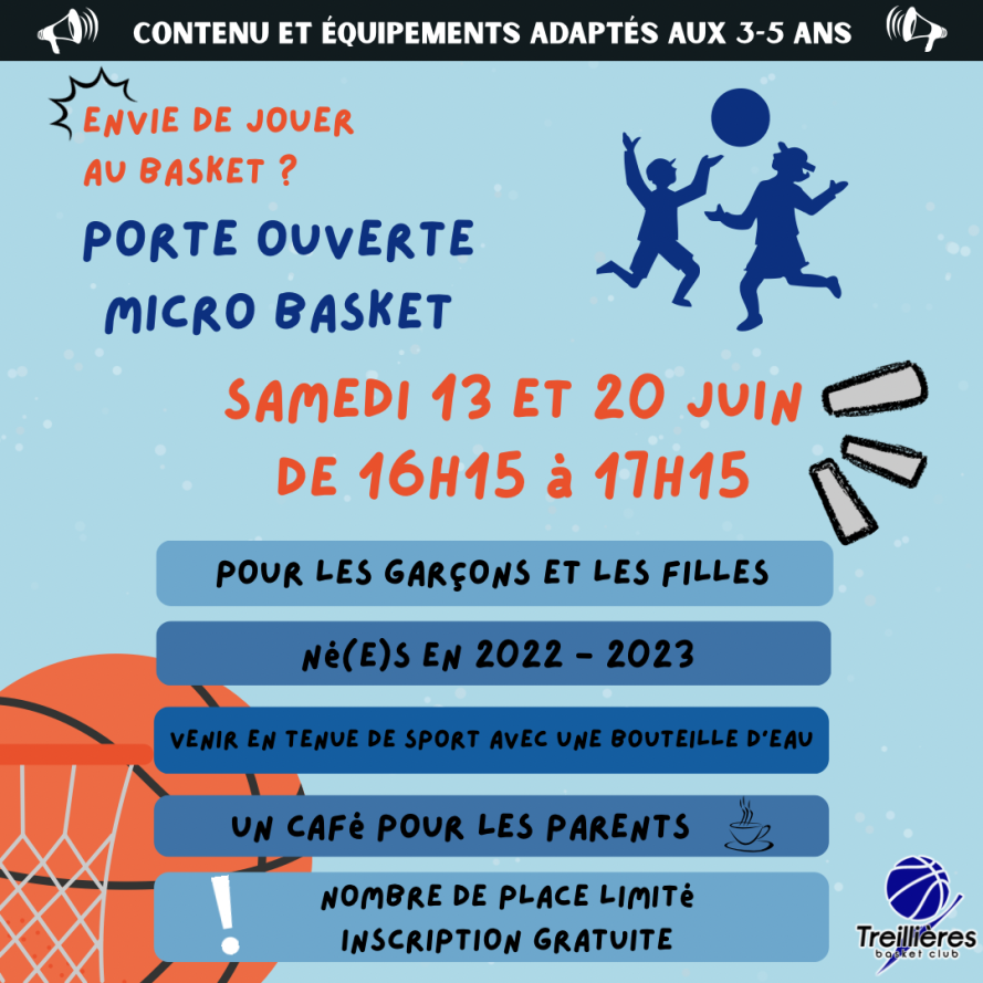 Portes ouvertes Micro et Ecole de basket les 13 et 20 juin